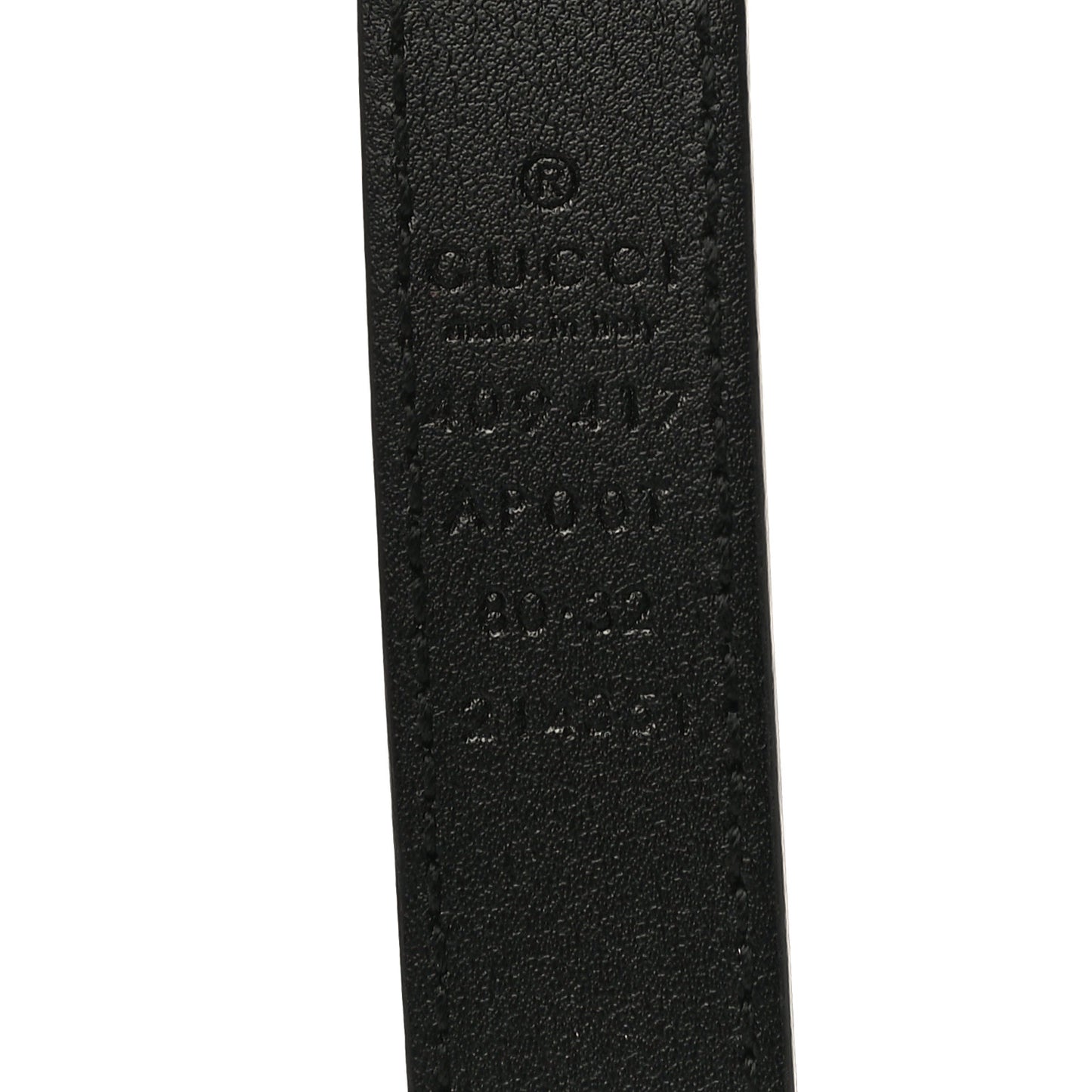 Calfskin Double G 20mm Belt 80 32 Black