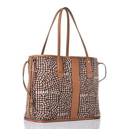 MCM Visetos Medium Liz Reversible Shopper Tote Cognac 6 of 18