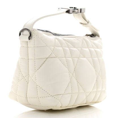 Christian Dior Calfskin Macrocannage Small Diortravel Nomad Pouch Latte 2 of 11