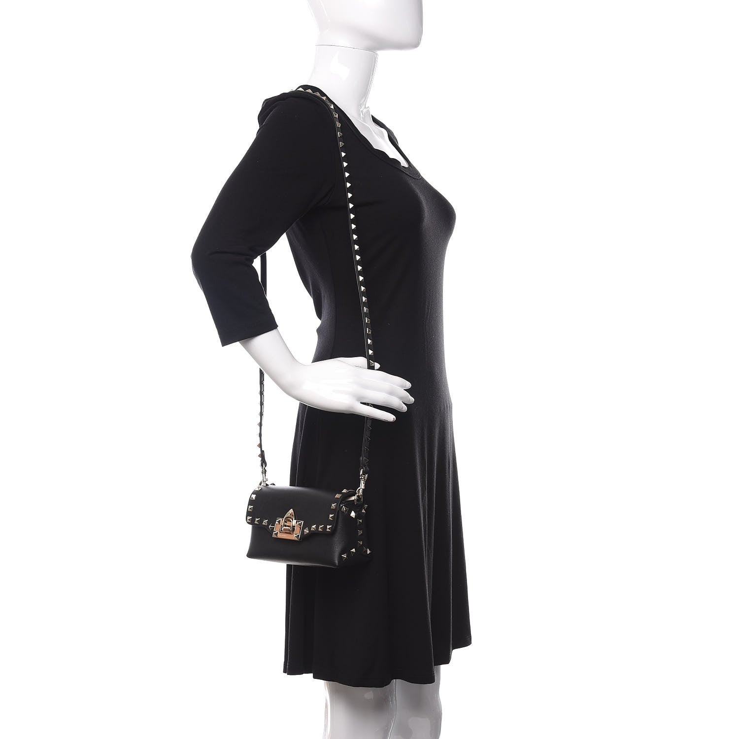 Valentino Garavani Vitello Mini Rockstud Crossbody Bag Black 2 of 11