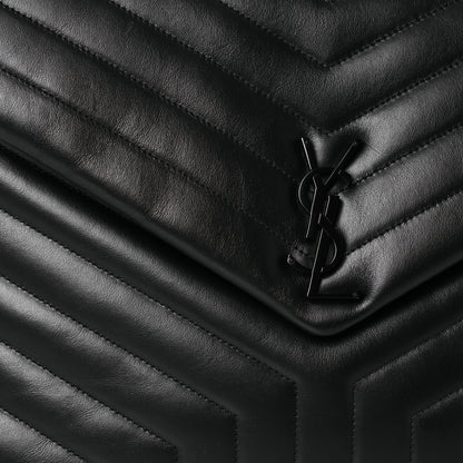 Saint Laurent Calfskin Y Quilted Monogram Monochrome Large Loulou Chain Satchel Black 11 of 15