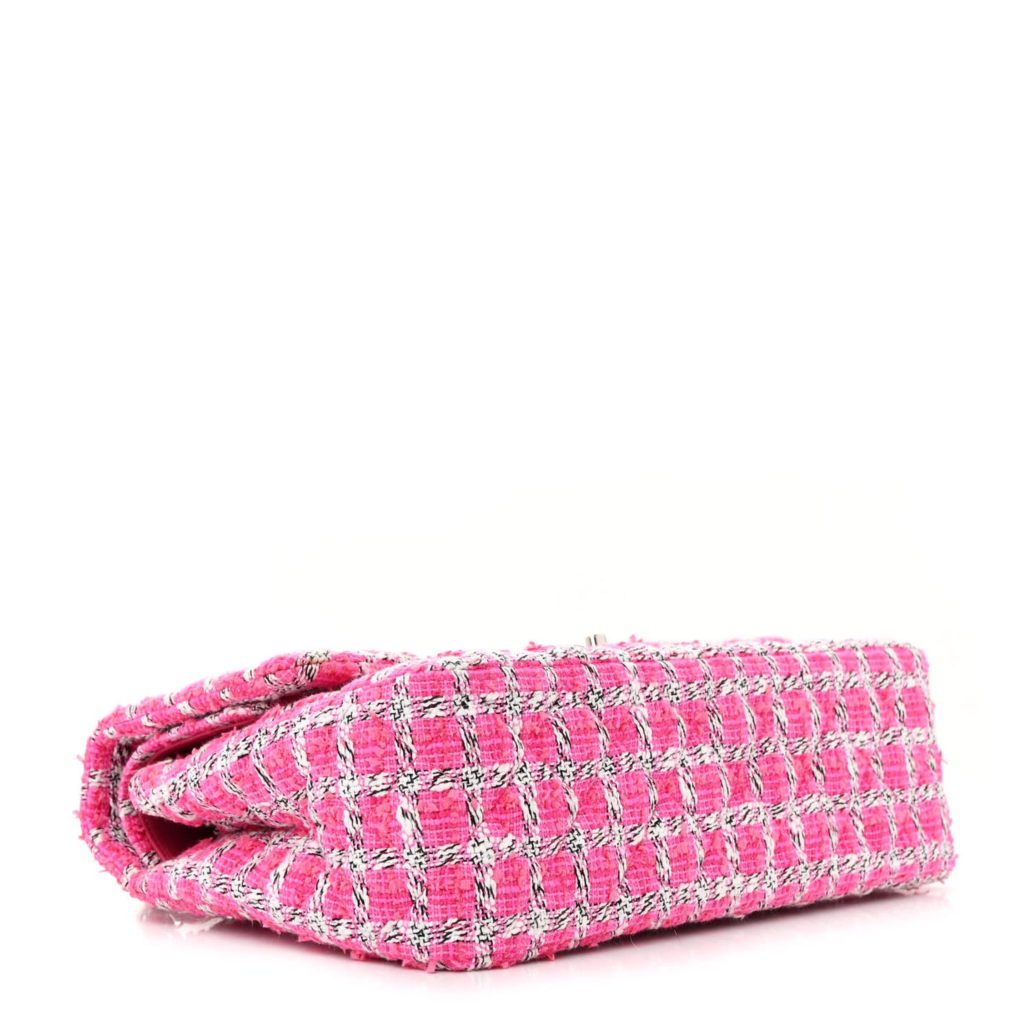Tweed Quilted Jumbo Double Flap Hot Pink