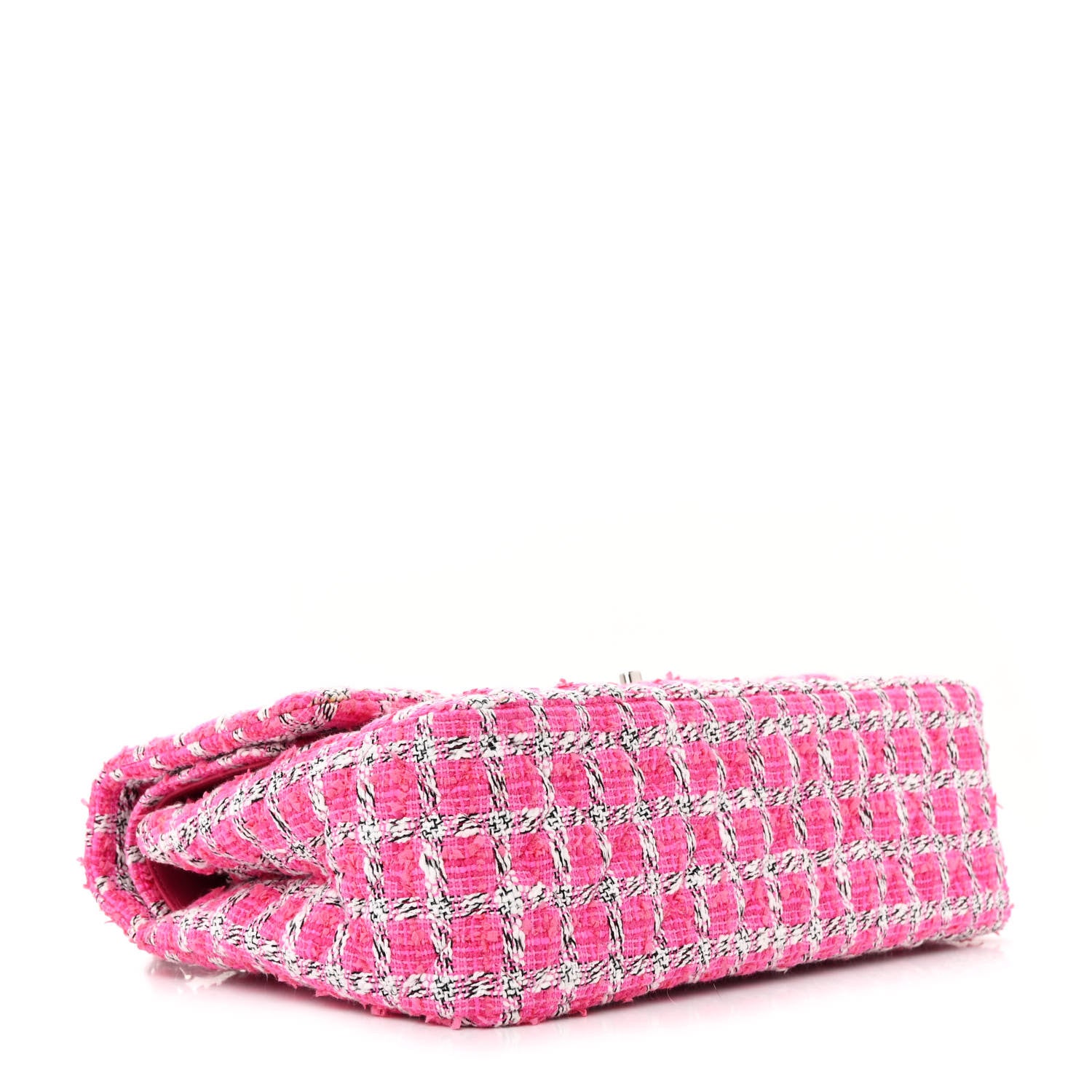 Chanel Tweed Quilted Jumbo Double Flap Hot Pink 4 of 11