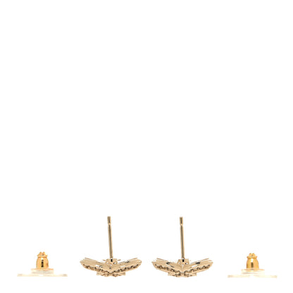 Chanel Metal Crystal CC Earrings Gold 3 of 5