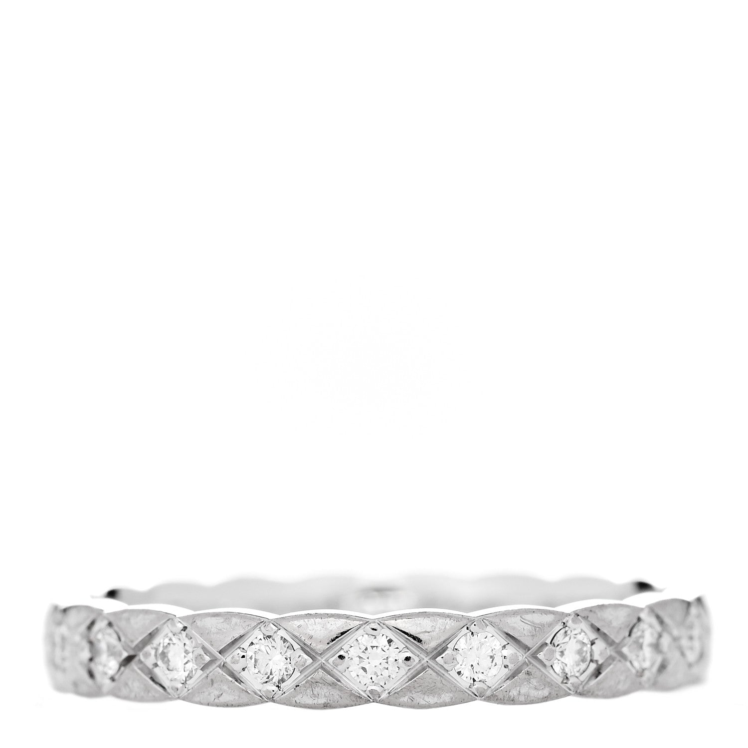 Chanel 18K White Gold Diamond Mini Coco Crush Ring 60 9 1 of 6