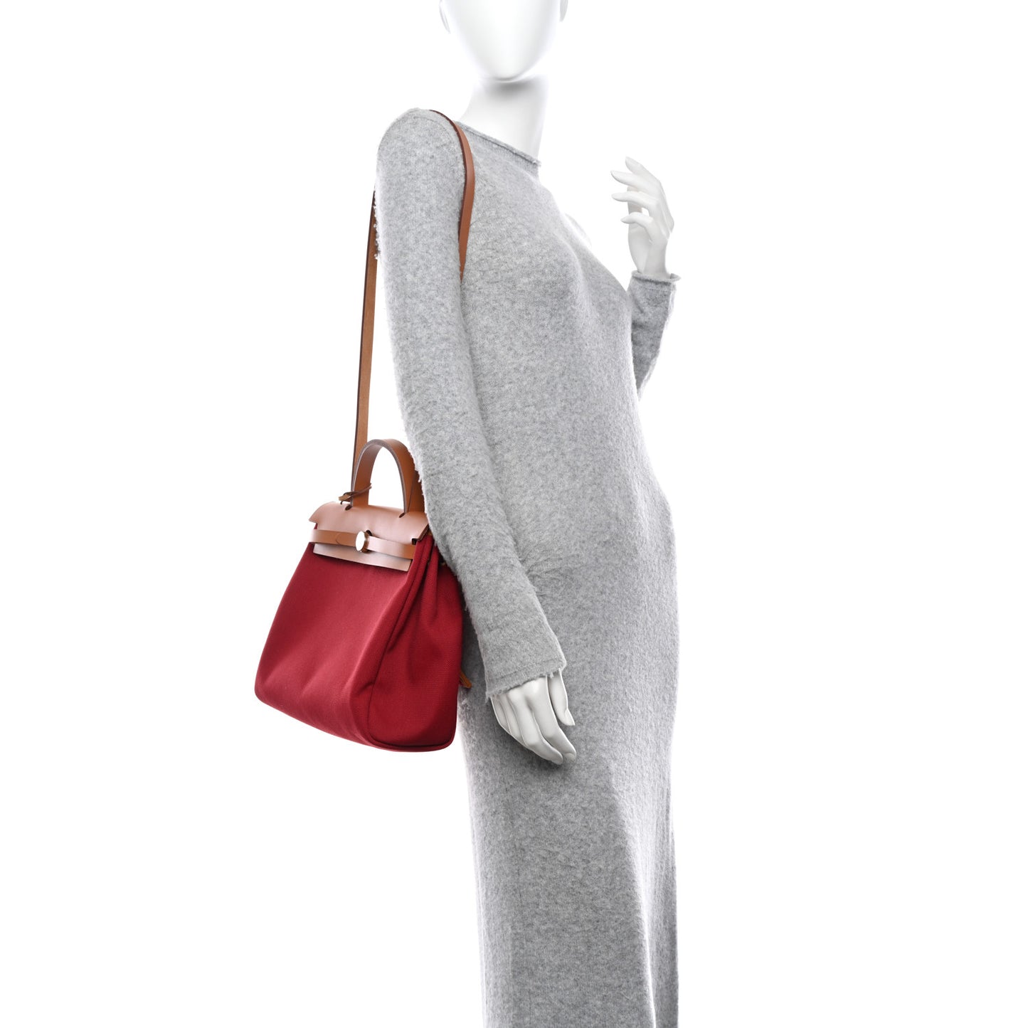 Vache Hunter Toile Herbag Zip 31 PM Rouge Grenat Natural