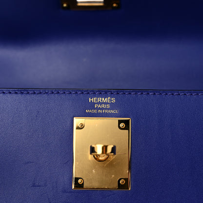 Hermes Tadelakt Kelly Sellier 28 Bleu Electrique 6 of 12