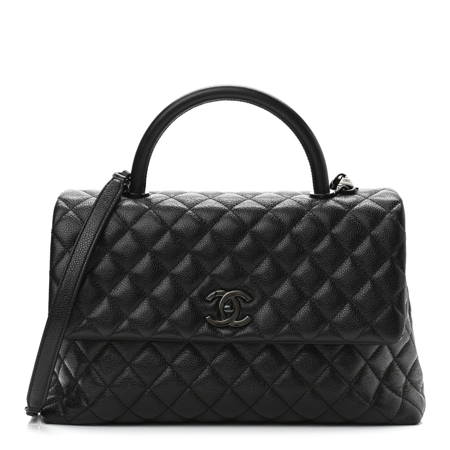 Chanel Caviar Quilted Medium Coco Handle Flap So Black 1 of 10