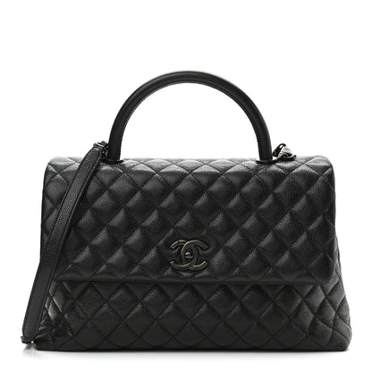 Chanel Caviar Quilted Medium Coco Handle Flap So Black 1 of 10