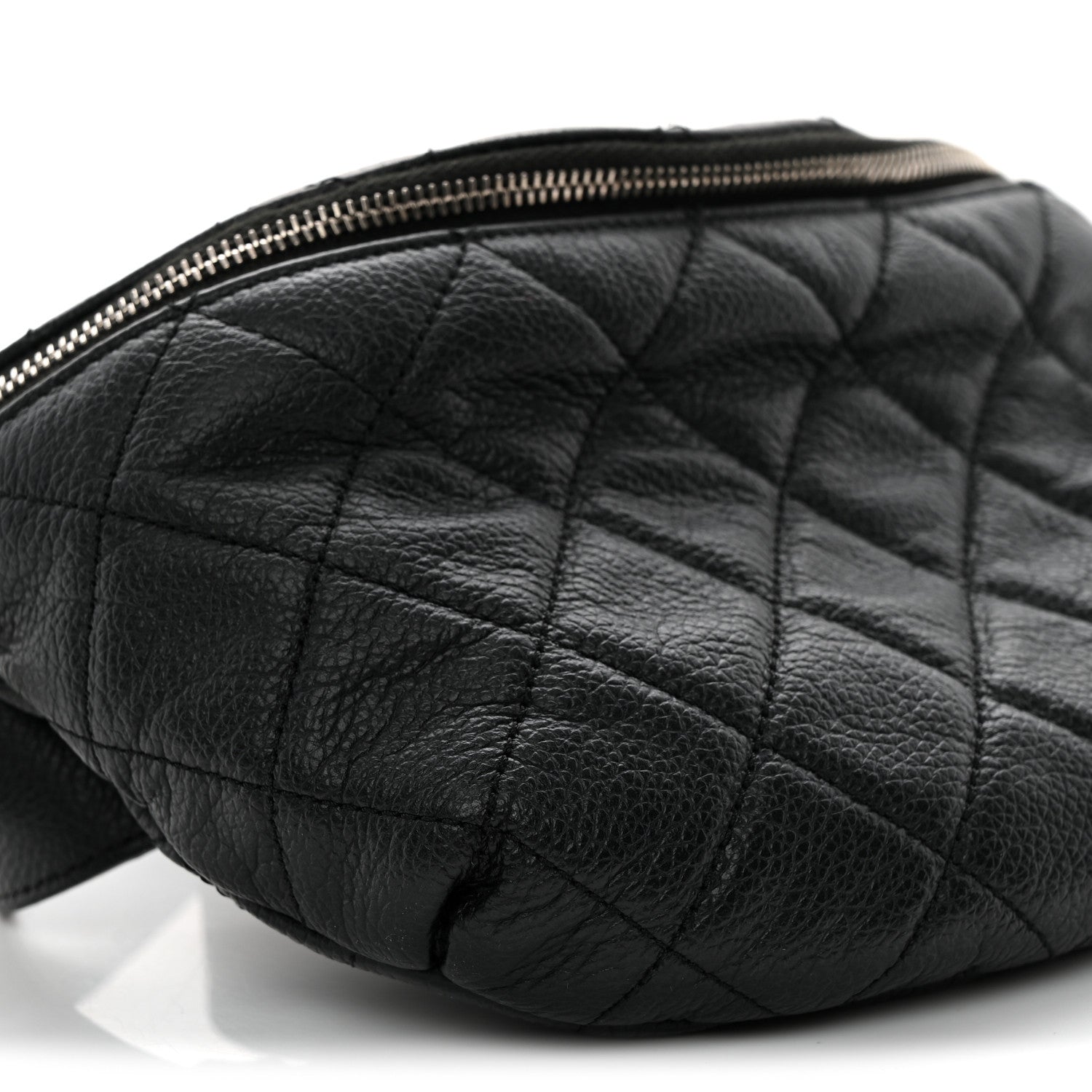 Chanel Grained Calfskin Quilted Waist Belt Bag Black 9 of 11