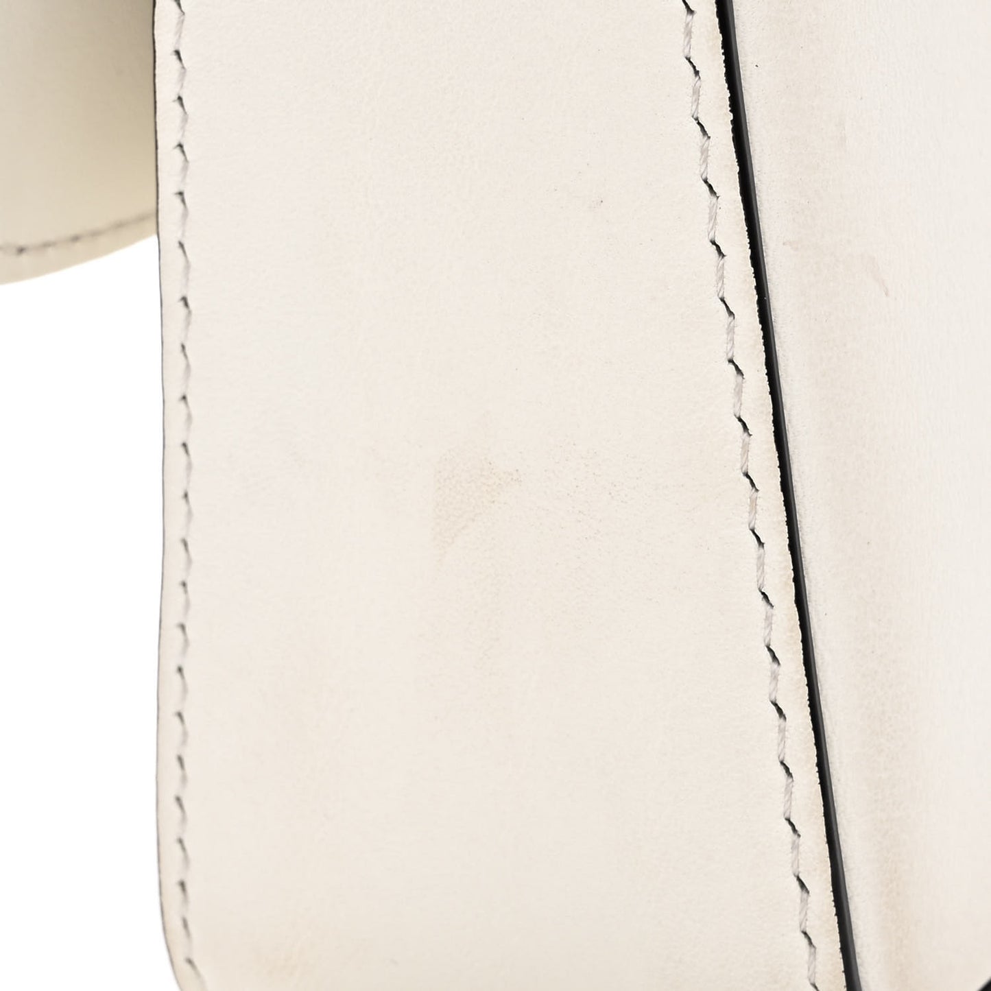X VERSACE Vitello Seta Fendace Mini Brooch Baguette White Ice