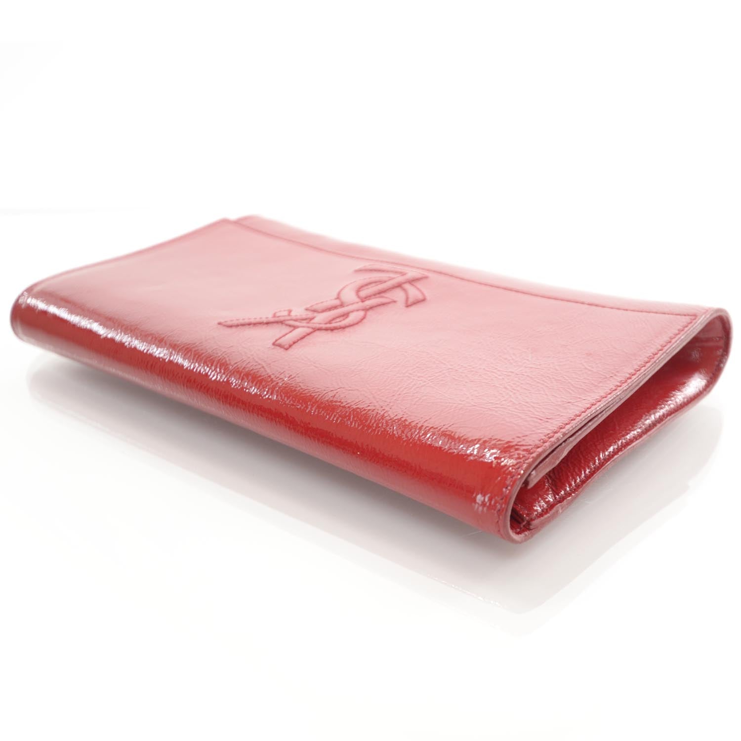 Saint Laurent Patent Monogram Large Belle De Jour Clutch Red 3 of 7