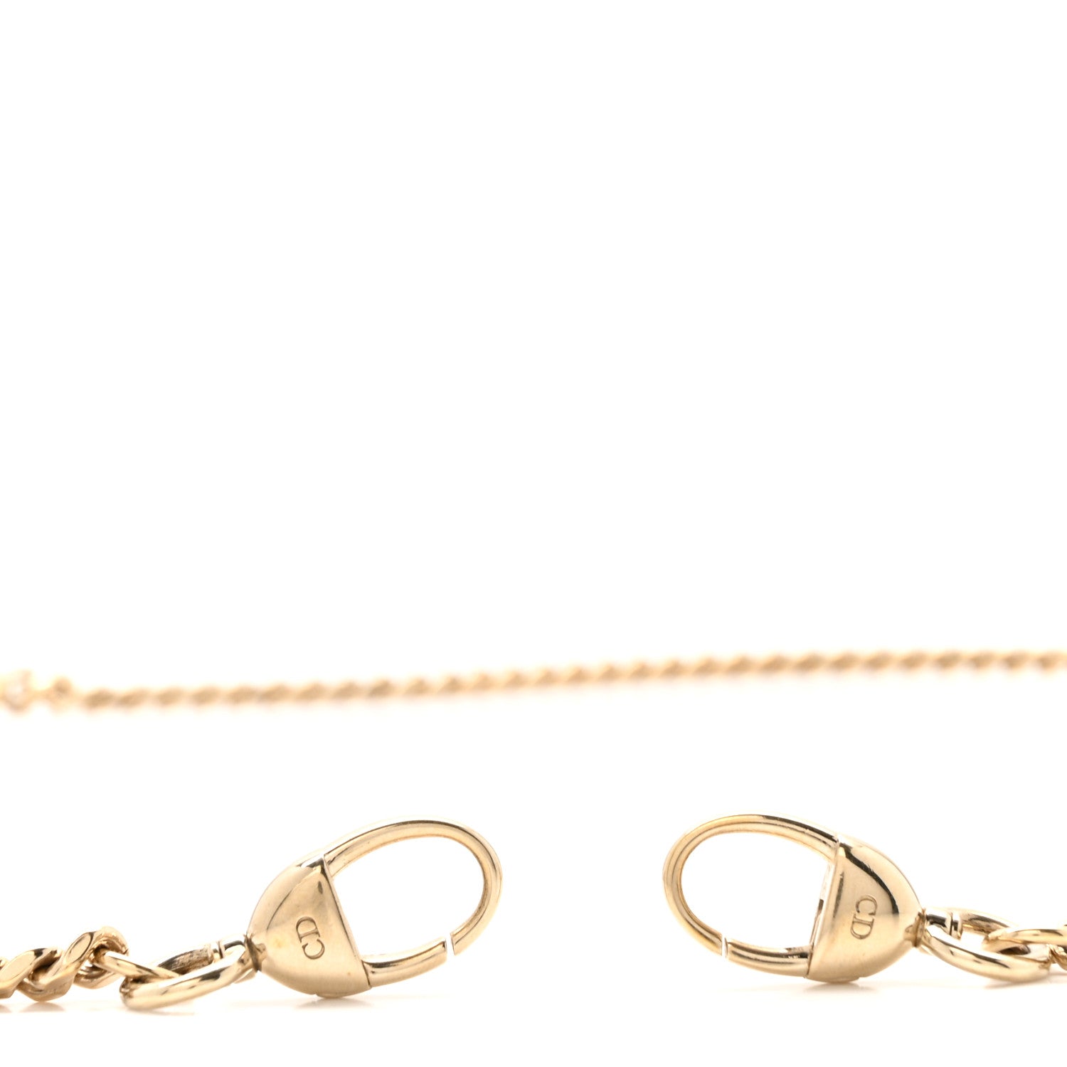 Christian Dior Metal Mini Lady Dior Chain Shoulder Strap Gold