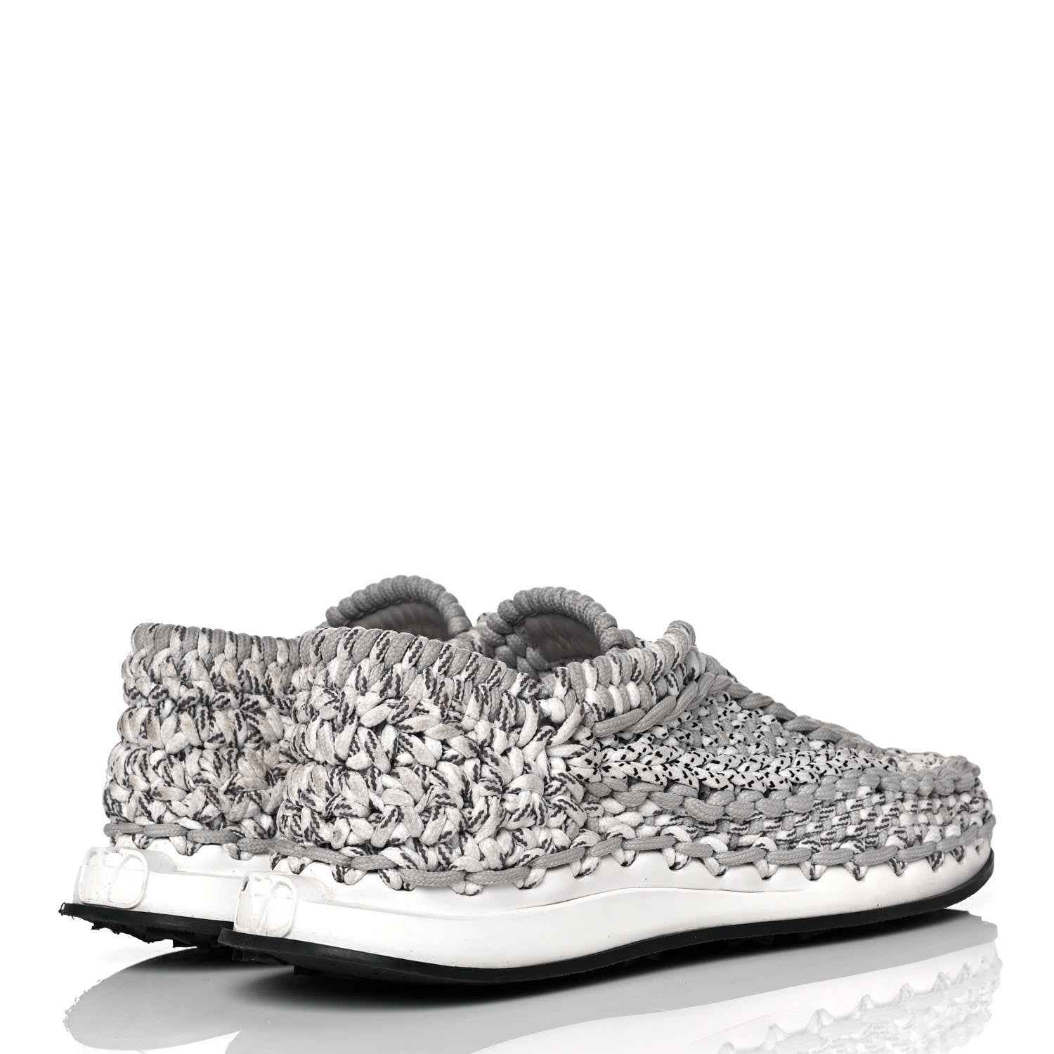 Valentino Garavani Fabric Crochet Mens Low Top Sneakers 44 Pastel Grey 4 of 10