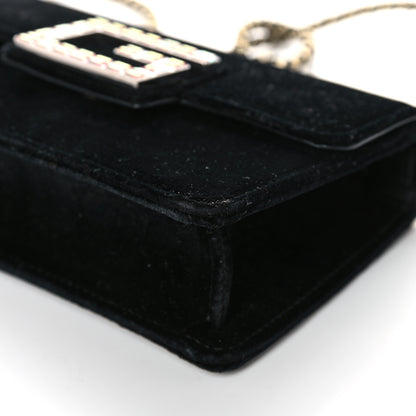 Gucci Velvet Crystal Square G Shoulder Bag Black 10 of 17