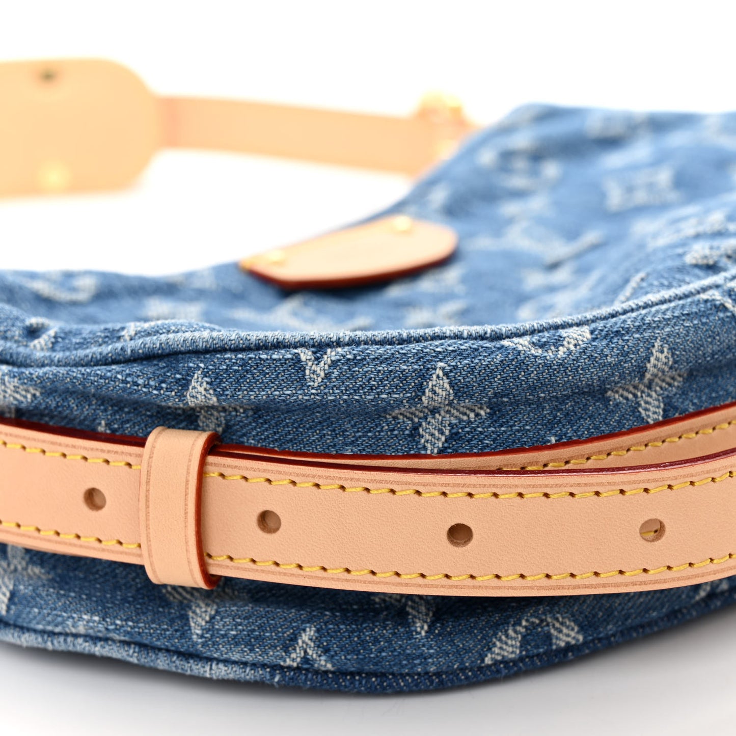 Monogram Denim Croissant MM Blue