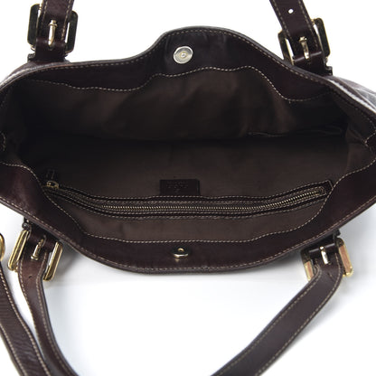 Gucci Calfskin Medium Britt Tote Dark Brown 4 of 14