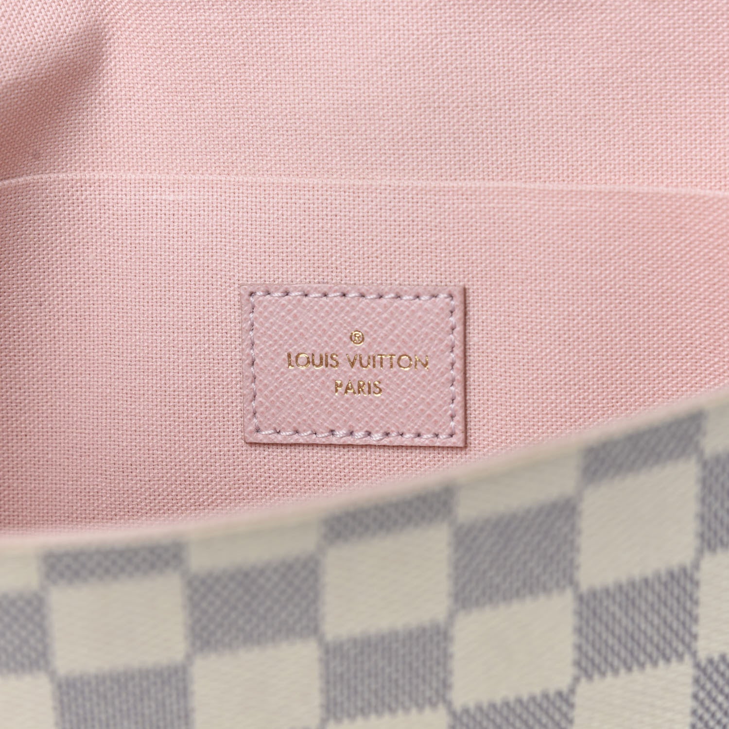 Louis Vuitton Damier Azur Pochette Felicie Chain Wallet Rose Ballerine 7 of 9