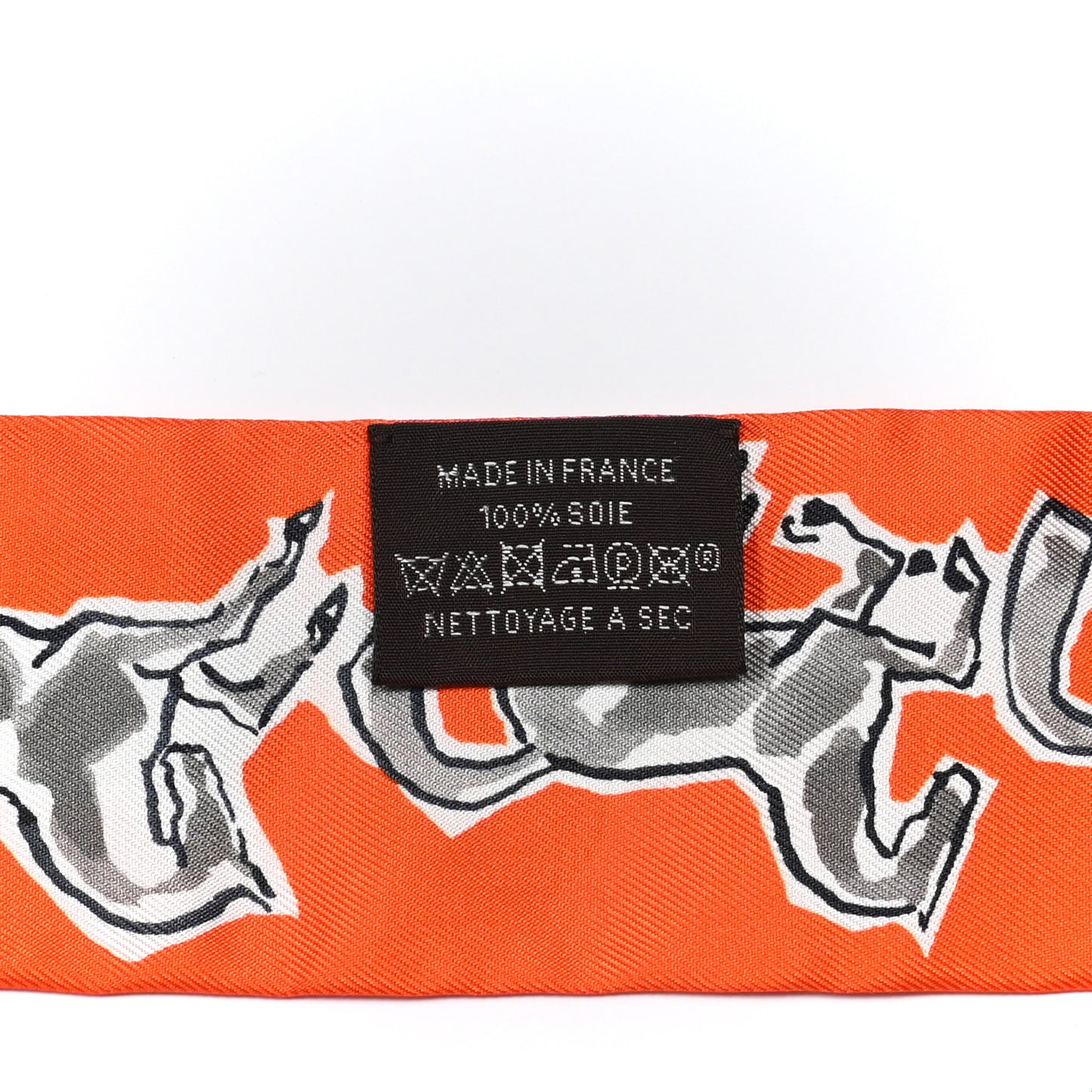Silk Chevaux En Liberte Twilly Orange Gris Argent