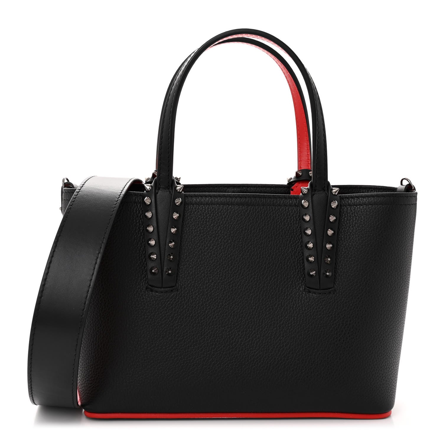 Christian Louboutin Calfskin Spikes Mini East West Cabata Tote Black 1 of 11