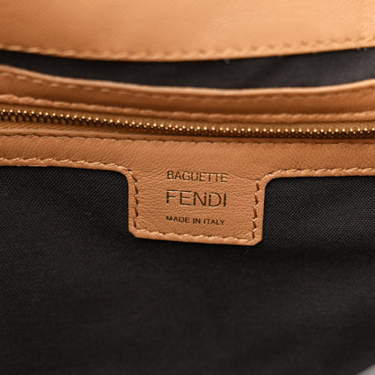 Fendi Nappa FF 1974 Embossed Baguette Miele Scuro 6 of 10