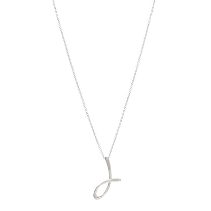 Tiffany Sterling Silver Elsa Peretti Letter J Pendant Necklace 1 of 4