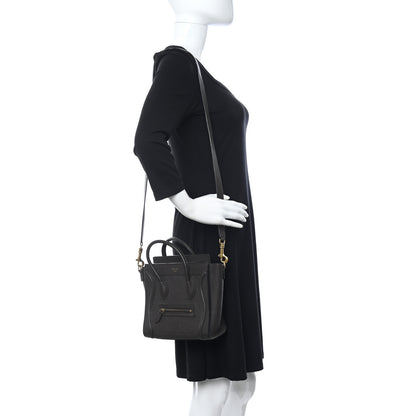 Celine Drummed Calfskin Nano Luggage Brown 2 of 20