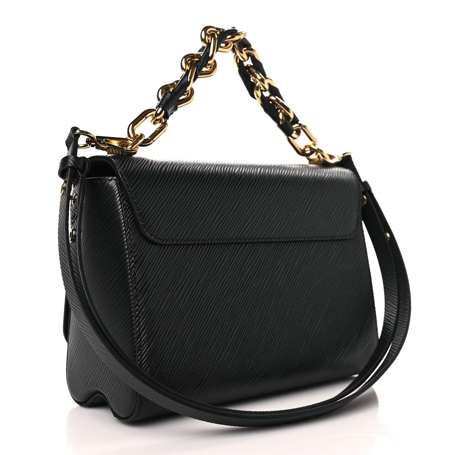 Louis Vuitton Epi Twist Braided Strap Shoulder Bag MM Black 3 of 9