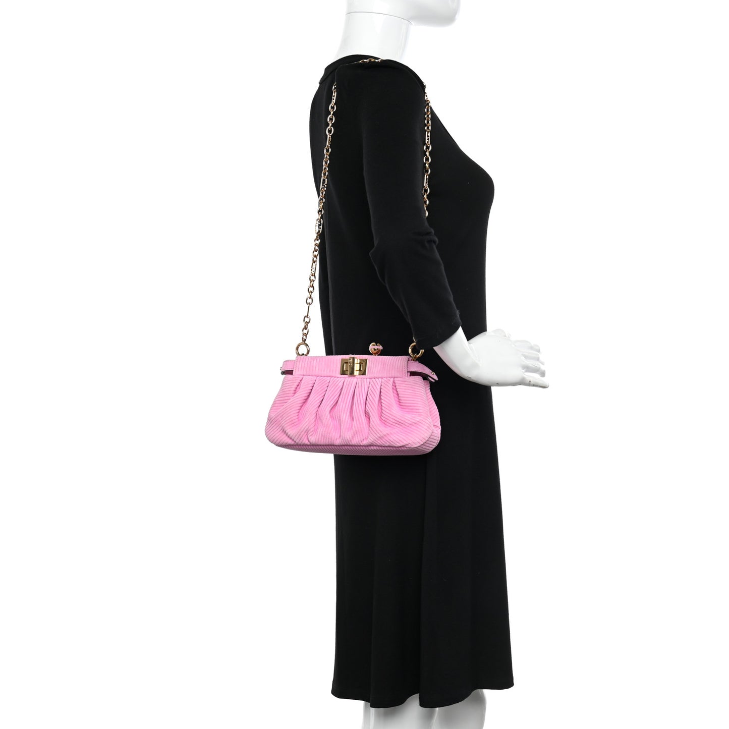 Camoscio Line Embossed Small Peekaboo Click Bag Lollypop