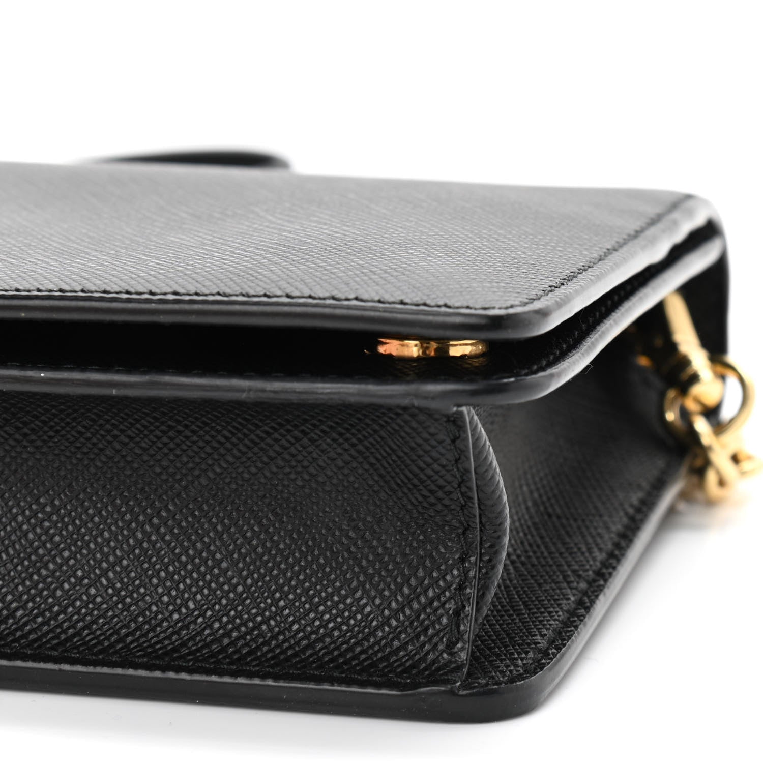 Prada Saffiano Metal Oro Mini Bag Black 8 of 9