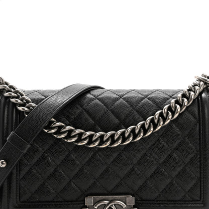 Chanel Caviar Quilted Medium Boy Flap Black 8 of 13