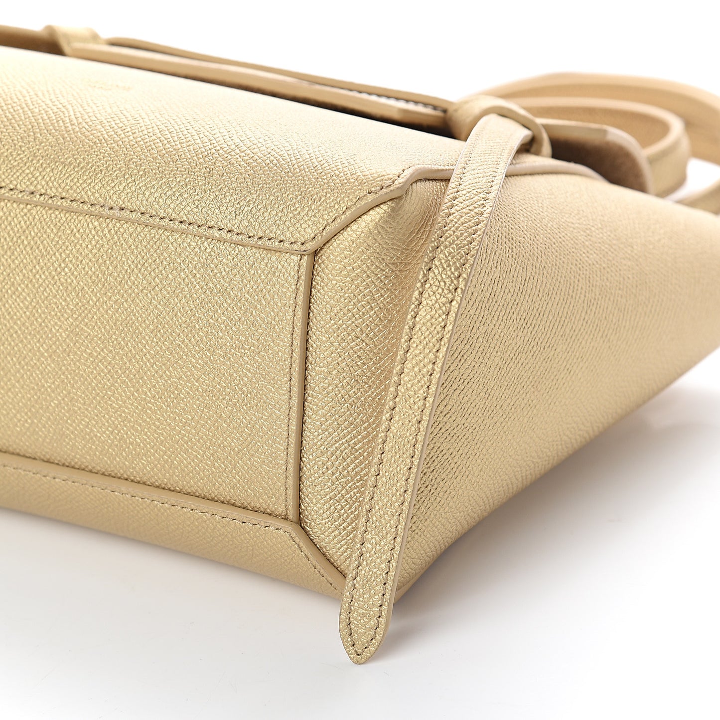 Laminated Calfskin Nano Belt Bag Gold