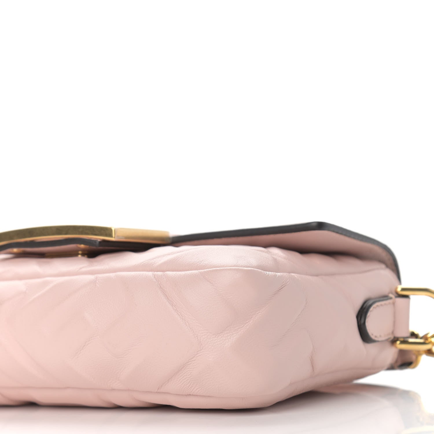 Fendi Nappa FF 1974 Embossed Mini Baguette Rosa Quarzo 9 of 9