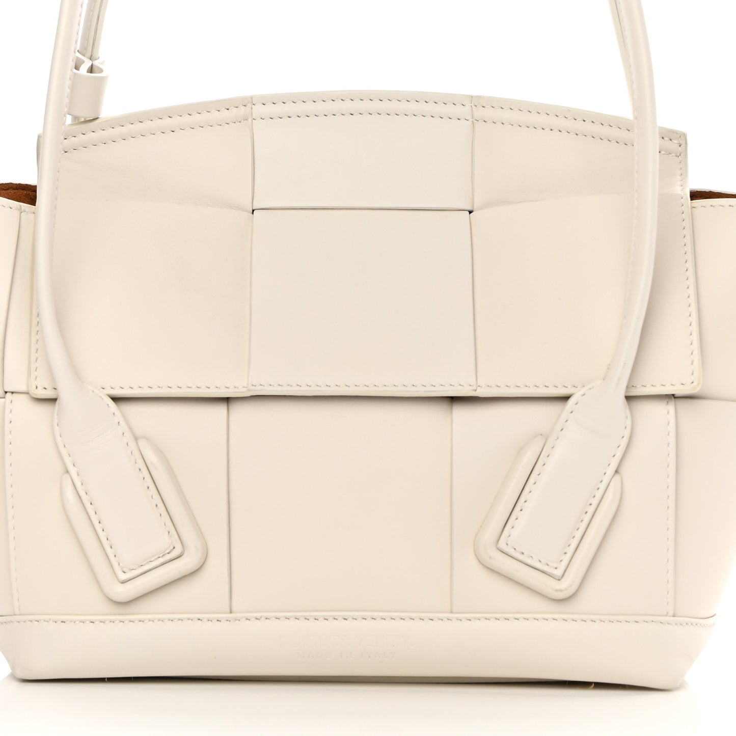 French Calfskin Maxi Intrecciato Small Arco Bianco