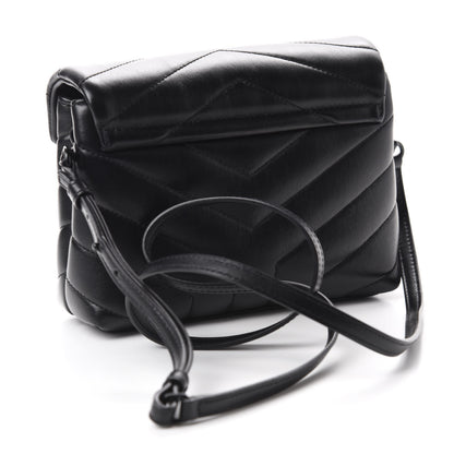 Saint Laurent Calfskin Y Quilted Monogram Toy Loulou Crossbody Bag Black 3 of 12