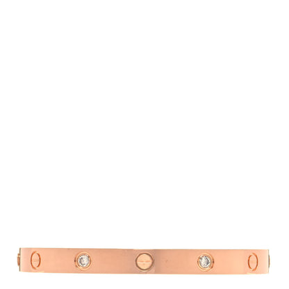 Cartier 18K Pink Gold 4 Diamond LOVE Bracelet 17 1 of 6