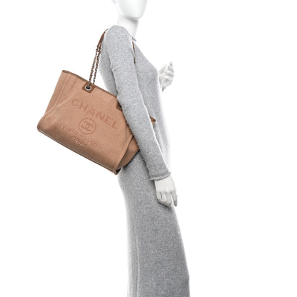 Chanel Canvas Sequin Small Deauville Tote Ecru 2 of 10