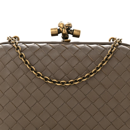 Bottega Veneta Nappa Intrecciato Chain Knot Clutch Steel 7 of 13
