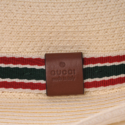 Gucci Straw Web Fedora Hat XL 5 of 7