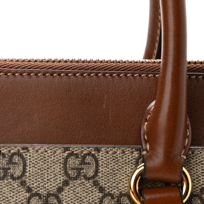 Gucci GG Supreme Monogram Small Zip Top Tote Beige Tuscany 13 of 15