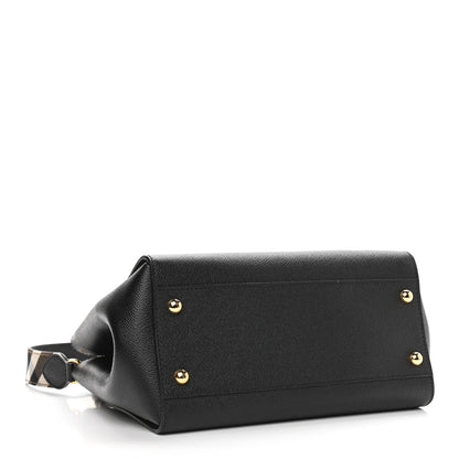 Burberry Soft Grain Calfskin Medium Buckle Tote Black 3 of 9
