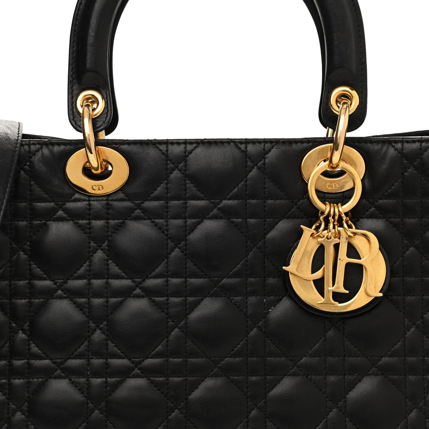 Lambskin Cannage Large Lady Dior Black