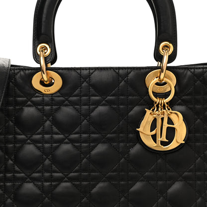 Christian Dior Lambskin Cannage Large Lady Dior Black 8 of 17