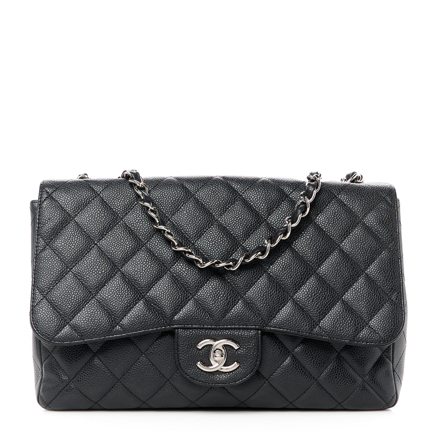 Caviar Quilted Jumbo Single Flap Black