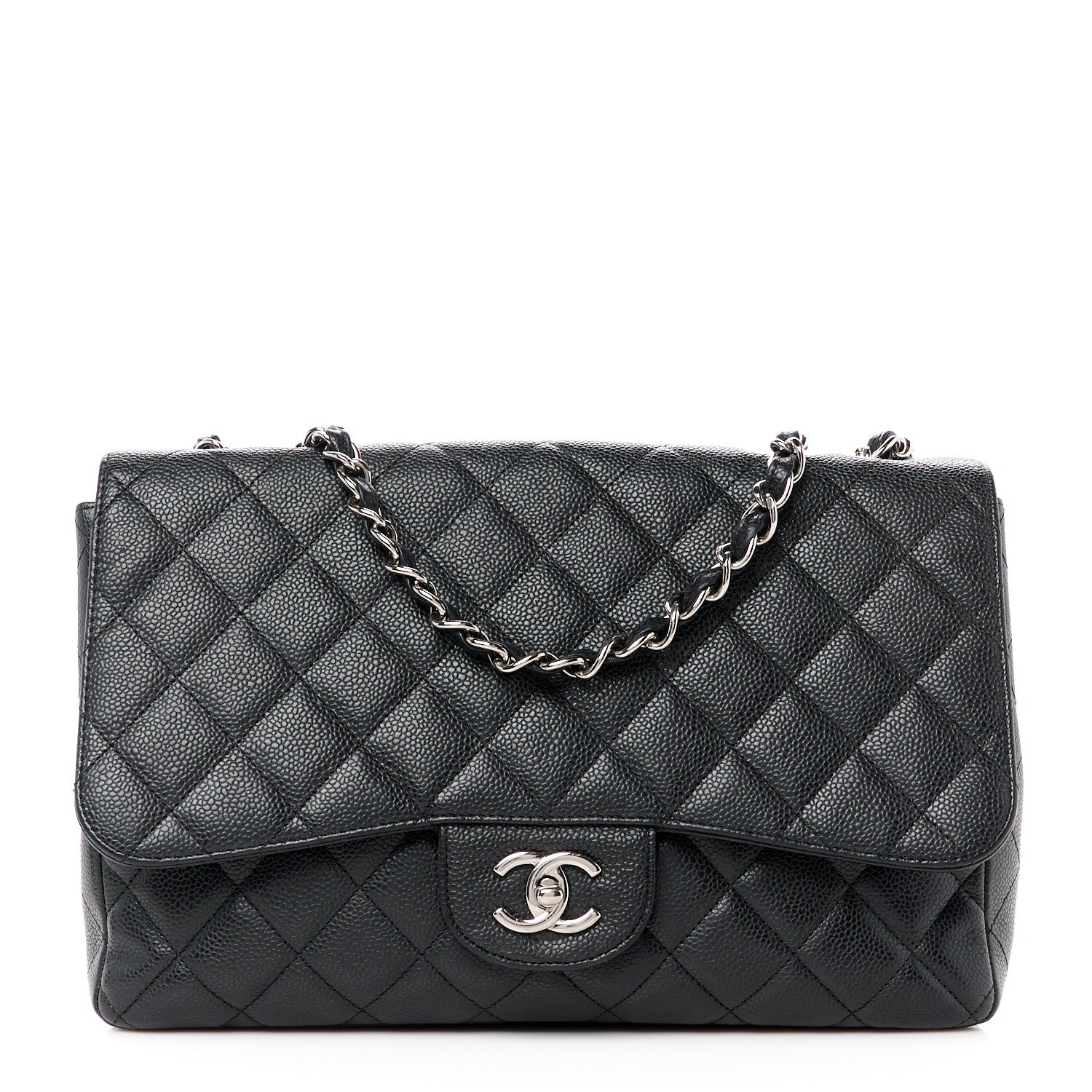 Chanel Caviar Quilted Jumbo Single Flap Black 1 of 13