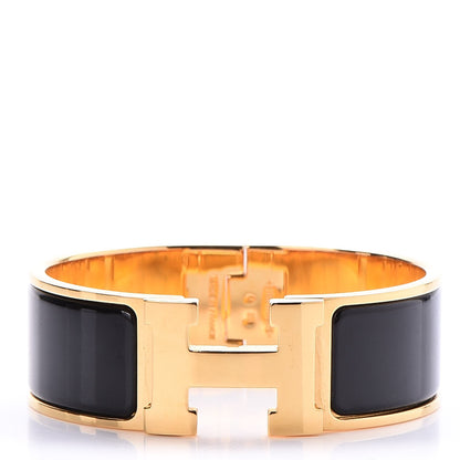 Hermes Enamel Wide Clic Clac H Bracelet PM Black 1 of 5