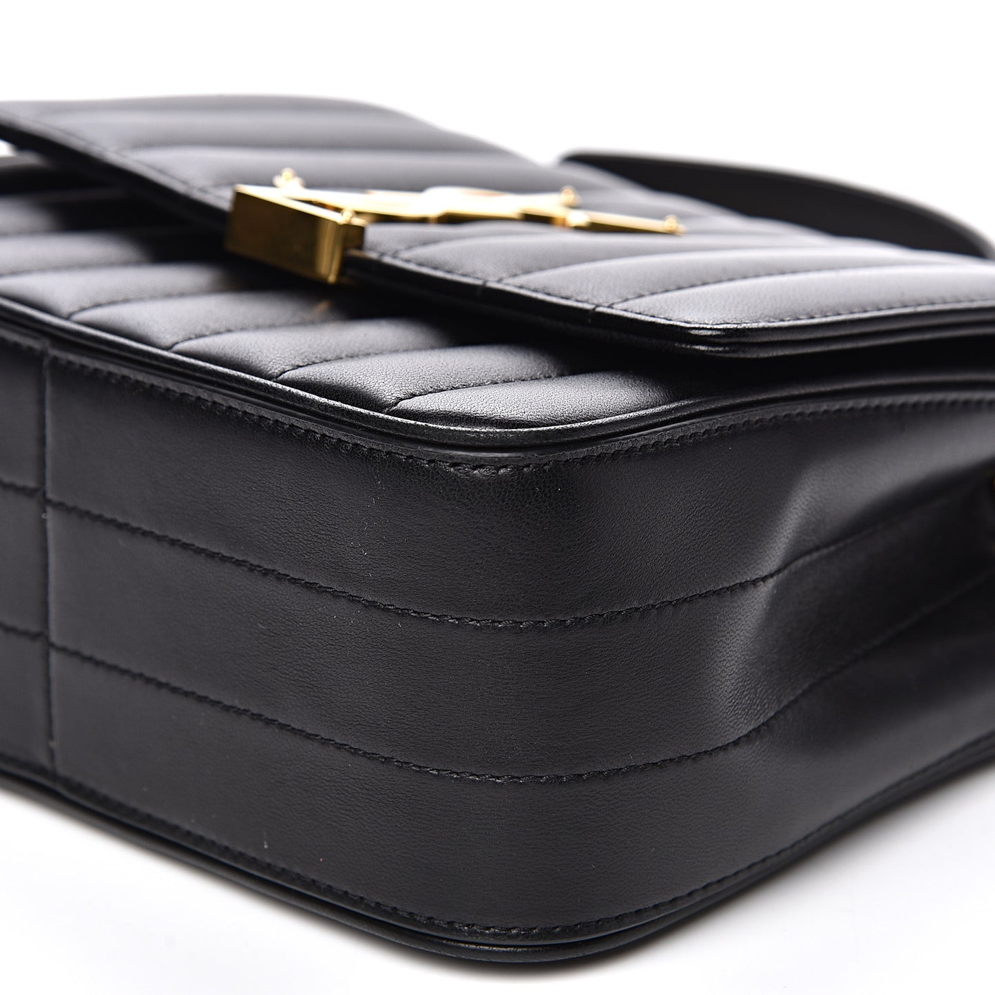 Lambskin Matelasse Monogram Medium Vicky Chain Bag Black