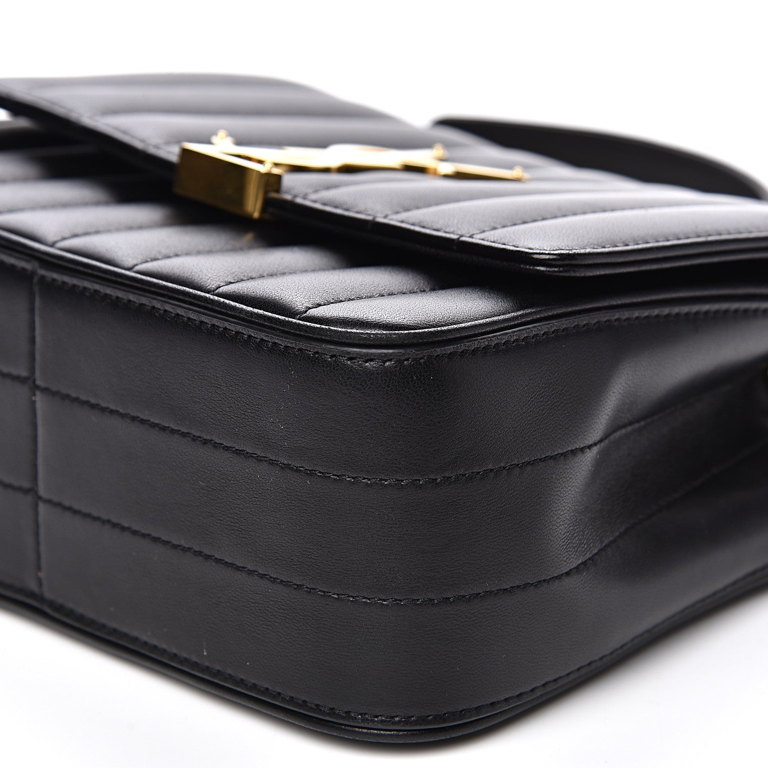 Saint Laurent Lambskin Matelasse Monogram Medium Vicky Chain Bag Black 8 of 14