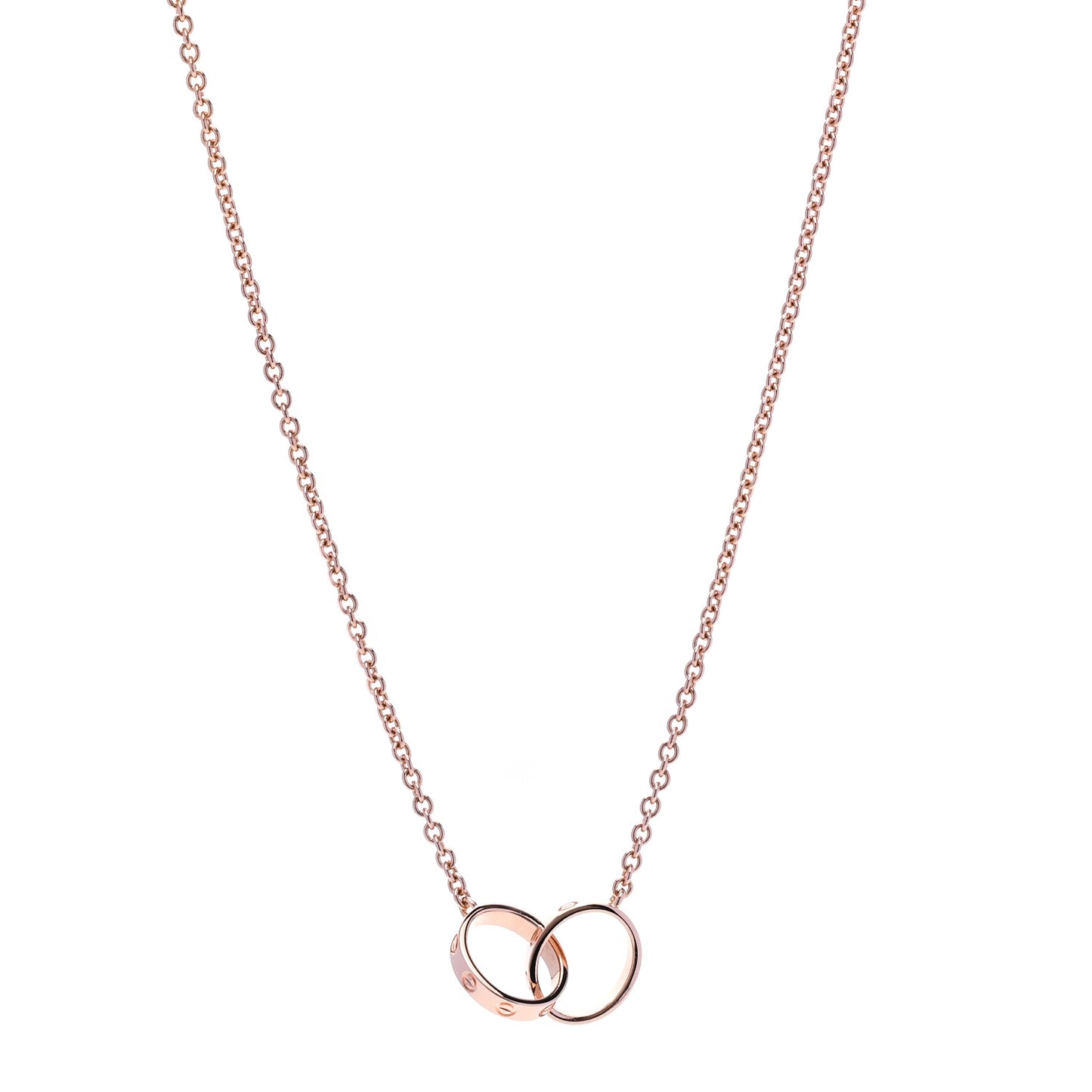 18K Pink Gold Interlocking LOVE Necklace