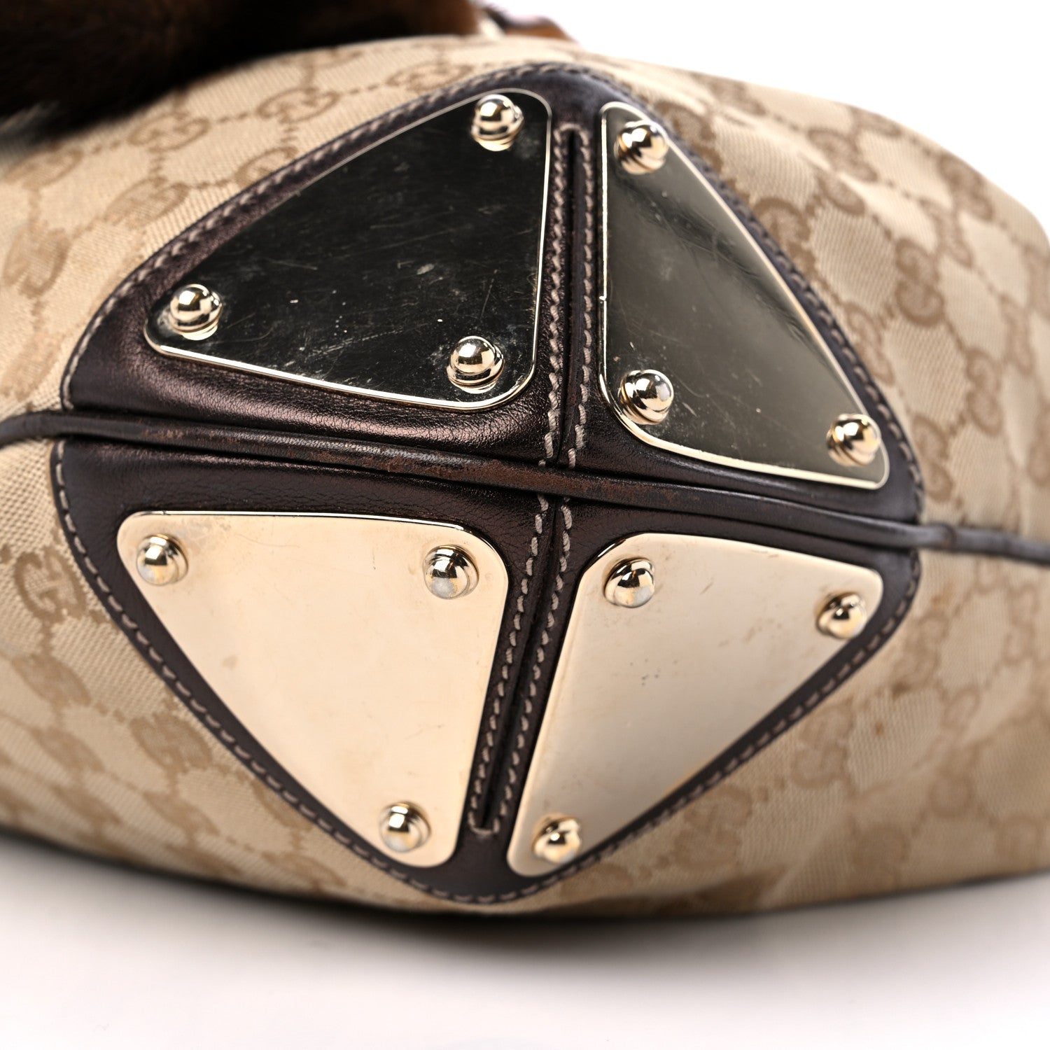 Gucci Monogram Mink Indy Small Top Handle Bag Metallic 9 of 13